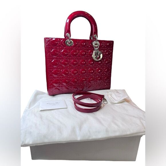 Dior Large Patent Leather Lady Dior - Picture 2 of 13